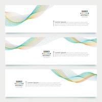 abstract banner wave set design template. vector