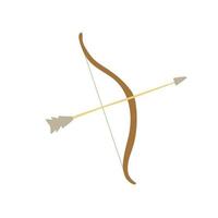 hand drawn illustration of medieval bow and arrow vector
