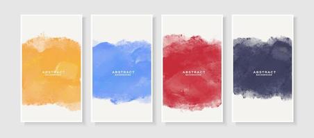 Set of colorful banner with watercolor texture background. vector