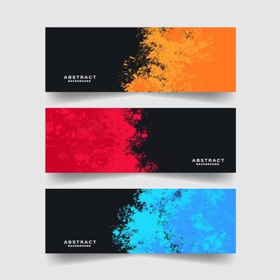 Set of colorful watercolor background for banner or card.