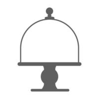 Cake stand with lid in flat icon style. Empty tray for fruit and desserts. Vector illustration.