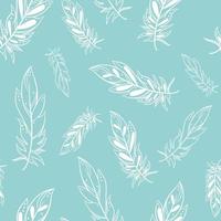 White feathers floating seamless pattern vector