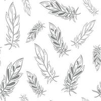 Falling feathers on a white background seamless pattern vector