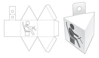 caja triangular colgante con plantilla troquelada de ventana de conducción vector