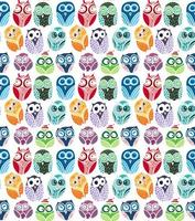 Owls hand drawn seamless pattern vector