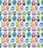 Owls hand drawn seamless pattern vector