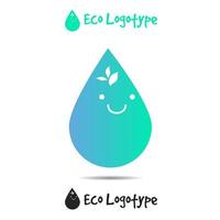 Vector ecology logo or icon, nature logotype, water symbo