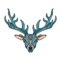 Deer head with horns vector
