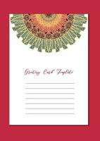 Mandala oriental template card vector