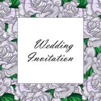 Hand Drawn Wedding Rose Frame vector