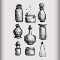 Vintage jars and bottles vector