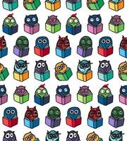 Owls hand drawn pattern vector