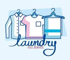 laundry full service poster vector