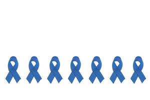 Blue ribbons pattern on white background symbol of world diabetes day 14 november. Copy space photo