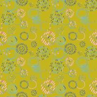 Vector modern seamless background with colorful hand drawn abstract round elements, doodles. Use it for wallpaper, textile print, pattern fills, web, texture, wrapping paper, design presentation