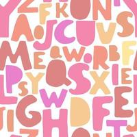 Vector seamless background with colorful letters. Alphabet. Can be used for wallpaper, pattern fills, web page, surface textures, textile print, wrapping paper