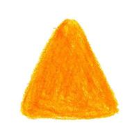 Vector colorful detailed backdrop triangle shape with crayon scribble texture. Abstract stain isolated on white background. Design template for poster, card, banner, flyers, invitation, brochure, sale