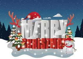 Merry Christmas lettering design vector illustration