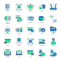 Server and Database pack for your website design, logo, app, UI. Server and Database icon flat design. Vector graphics illustration and editable stroke.