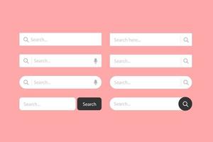 Search Bar for ui, design and web site. Search Address and navigation bar icon. Collection of search form templates for websites vector