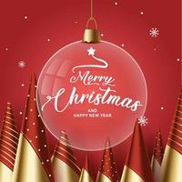 Merry Christmas and happy new year background vector