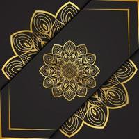 diseño de mandala de fondo de lujo en color dorado vector gratuito