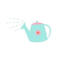 Watering can for watering plants. Vector objects in flat style.