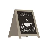 Advertising stand for a coffee shop. Vector illustration on a white background.
