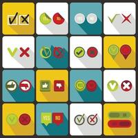 Check mark icons set , flat style vector