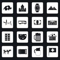 Switzerland icons set, simple style vector