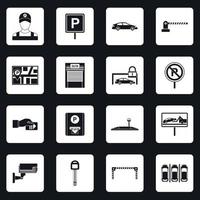 Parking icons set, simple style vector