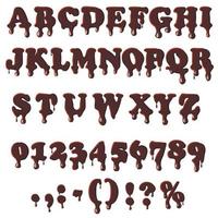 Chocolate alphabet isolated on white background vector