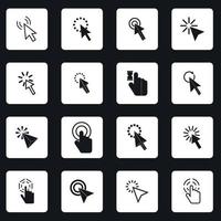 Pixel mouse cursor icons set, simple style vector