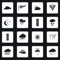 Weather icons set , simple style vector