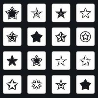 Star icons set, simple style vector