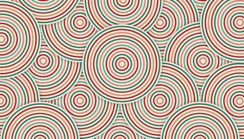 Abstract background with circular lines in retro color vector