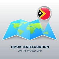 icono de ubicación de timor leste en el mapa mundial, icono de pin redondo de timor leste vector