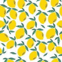 lemon fruits for fabric seamless pattern vector