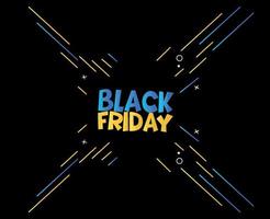 Black Friday Design Vector day 29 November Holiday advertising abstract Sale Yellow And Blue illustration with Balck background