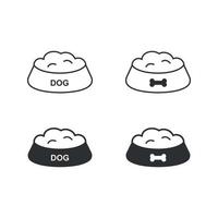 dog food bowl vector isolated icon Free Vector