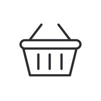 vector illustration of shopping basket icon on white background for website and mobile app Free Vector