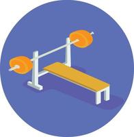 Exercise machine weight lifter isometric vector illustration.