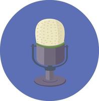 Microphone icon vector illustration with flat background.