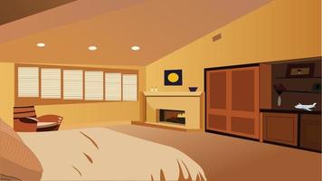 Modern style living room interior vector illustration