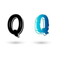 Beautiful Cartoon Letter Q Typography vector