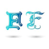 Decorative Celtic Letter F Typography vector