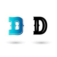 Elegant Western Letter D Typography Design vector