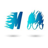 Vector Fire Letter M Typography