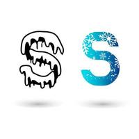 Beautiful Snow Letter S Typography vector