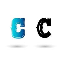 Elegant Western Letter C Typography Design vector